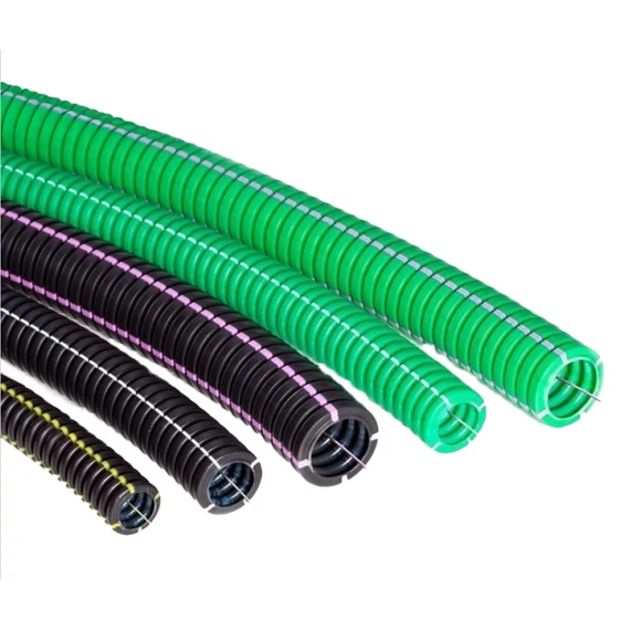 COURANT Flexpro 32/50 duplafalú gégecső műanyaggal bevontatott fém behúzószállal D32mm/50m tekercsben, 750N, 6J, -5°C-90°C, IP44, fekete (12022724)