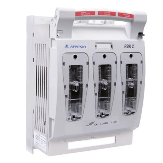 APATOR RBK 2 pro-SD-M 60 Szakaszoló, késes biztosítós, vízszintes, 3f., 400A, 60mm sínrendszerre, alsó bekötés, M/S csatl. (63-811686-061)