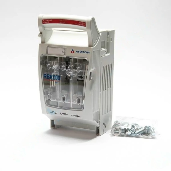 APATOR RBK 000 pro-E-M Szakaszoló, késes biztosítós, vízszintes, 3f., 160A, DIN sínre, S/M csatl. (63-823191-061)