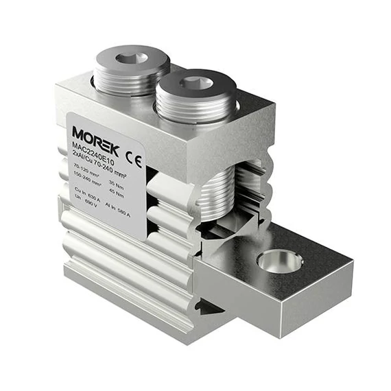 MOREK OT 240-2 Leágazó kengyel, univerzális 2xAl/Cu 70-240 mm2 (MAC2240E10)