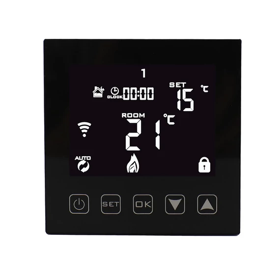EVP HY603WE WIFI black termosztát +5..+35°C, 16A padlóérzékelővel (EVPWIFIHY603WEB)