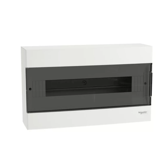 SCHNEIDER ELECTRIC EASY9 EU Kiselosztó, füstszínű ajtó, falon kívüli, 1x18 modul, PEN (EZ9EUC118)