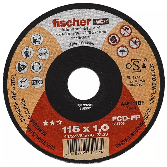 FISCHER FCD-FP 115 x 1,0 x 22,23 plus Vágókorong (531709)