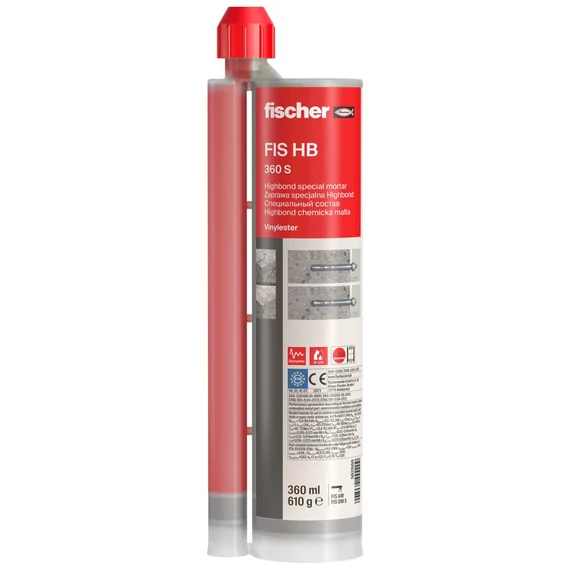 FISCHER FIS HB 360 S (EN,PL,RU,CS,SK) Injektáló ragasztó, 360ml (562660)
