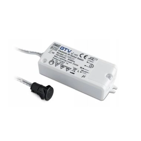 GTV Érintés nélküli infravörös kapcsoló, max 500W, IP20, 230V/AC, kézmozdulatra kapcsol (GTV-AE-WBEZDC-10S)
