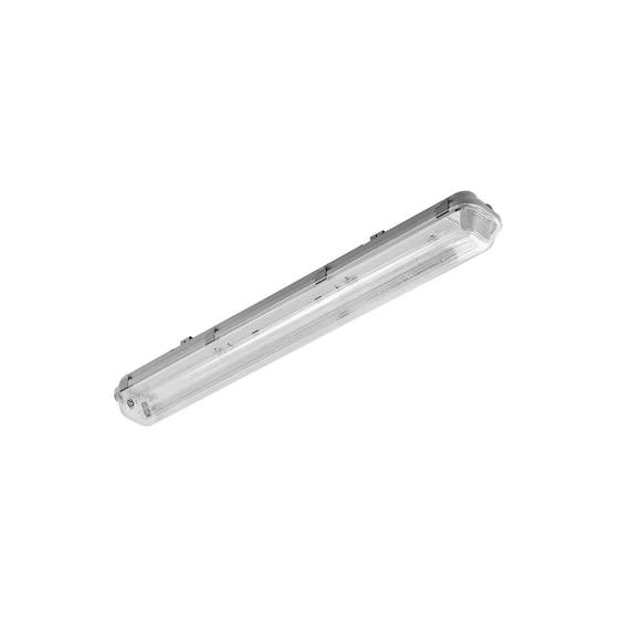 GTV Armatúra LED fénycsőhöz, por-páramentes, G-TECH, T8 LED-J, G13, 2X60, IP65, ABS/PS, szürke (GTV-GT-HEL218-00)