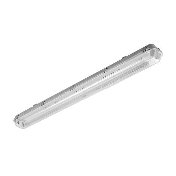 GTV Armatúra LED fénycsőhöz, por-páramentes, G-TECH, T8 LED-J, G13, 2x120, IP65, ABS/PS, szürke (GTV-GT-HEL236-00)