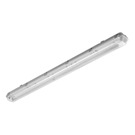 GTV Armatúra LED fénycsőhöz, por-páramentes, G-TECH, T8 LED-J, G13, 2x150, IP65, ABS/PS, szürke (GTV-GT-HEL258-00)
