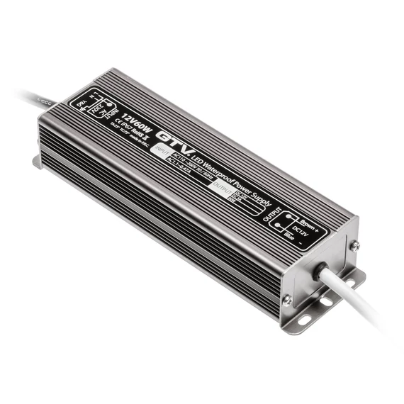GTV LED tápegység, 60W, IP67, túláram, rövidzár és túlmelegedés védelem (GTV-LD-WZA60W-NW)