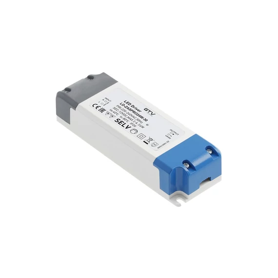 GTV LED tápegység, 24W, IP20, túláram, rövidzár és túlmelegedés védelem (GTV-LD-ZASPRO24W-30)