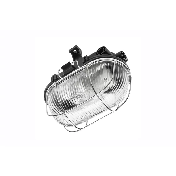 GTV Hajólámpa, fémrácsos, E27, 1x40W, IP54, 230V, fekete (GTV-OS-KAM060-10)