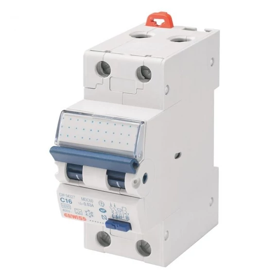 GEWISS KOMPAKT ÁRAMVÉDŐ KISMEGSZAKÍTÓ 1P+N C 25A 4.5KA AC/0.03 2M (GW94009)