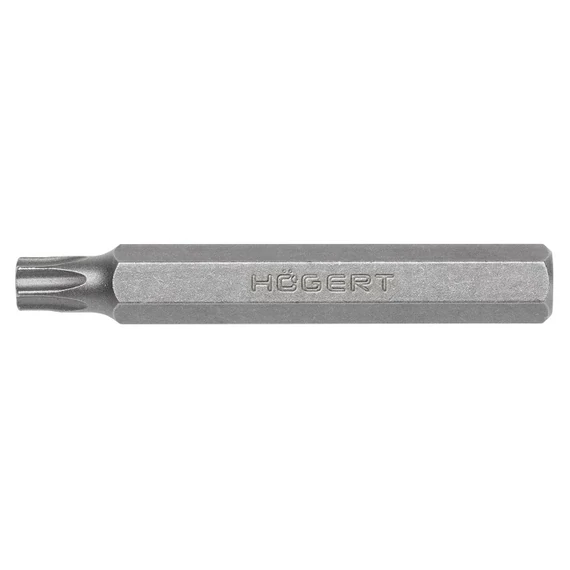 HÖGERT Csavarhúzóbetét TORX, hatszögű, 10 mm, T27, 75 mm, S2 acál (HT1S848)