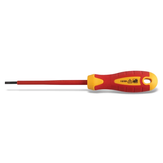 HÖGERT Csavarhúzó szigetelt 1000V, lapos, 5,5 x 125 mm, acél S2, mágneses (HT1S905)