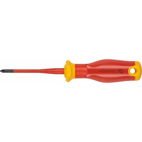 HÖGERT Csavarhúzó szigetelt csillag, Phillips, PZ1/SL5, 1000V, 80 mm, CrMo acélötvözet (HT1S976-1)