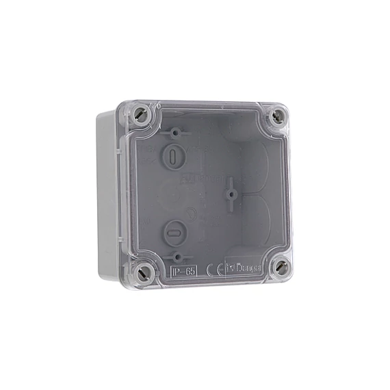 JANGAR Kötődoboz 107×107×60mm, átlátszó tetővel, sima oldalfallal, IP65 (JG-2820)