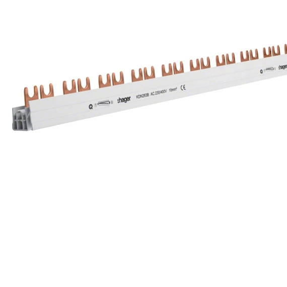 HAGER Fázissín 28db 2P készülék részére, 10mm2, 63A, 56M, 1000mm (KDN263B)