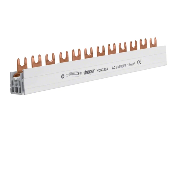 HAGER Fázissín 4db 3P készülék részére, 16mm2, 80A, 12M, 210mm (KDN380A)