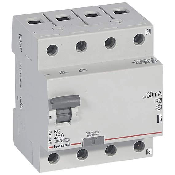 LEGRAND RX3 áram-védőkapcsoló 4P 25A A 30MA (402074)
