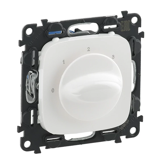 LEGRAND Valena Allure Ventilátor vezérlő (0-1-2-3 állású), burkolattal, Fehér (755175)