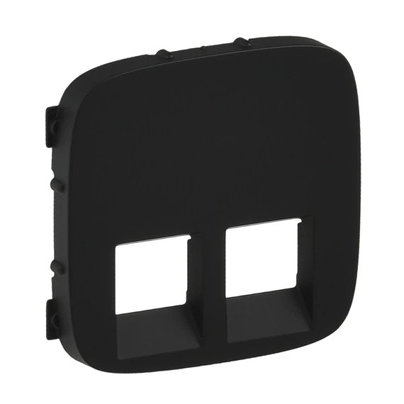 LEGRAND Valena Allure 2xRJ11/RJ45 aljzat burkolat, Fekete (755428)