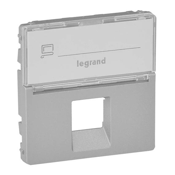 LEGRAND Valena Life 1xRJ45 csatlakozóaljzat burkolat, címketartóval alumínium (755472)