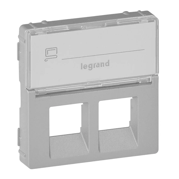 LEGRAND Valena Life 2xRJ45 csatlakozóaljzat burkolat, címketartóval alumínium (755482)