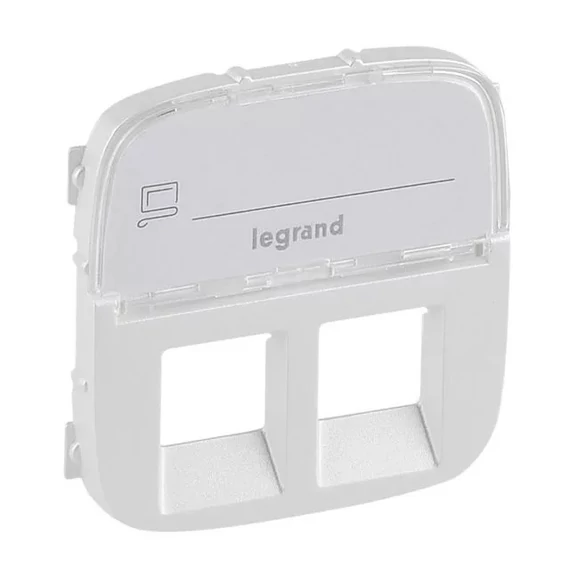 LEGRAND Valena Allure 2xRJ11/RJ45 aljzat burkolat címketartóval, Gyöngyház (755489)