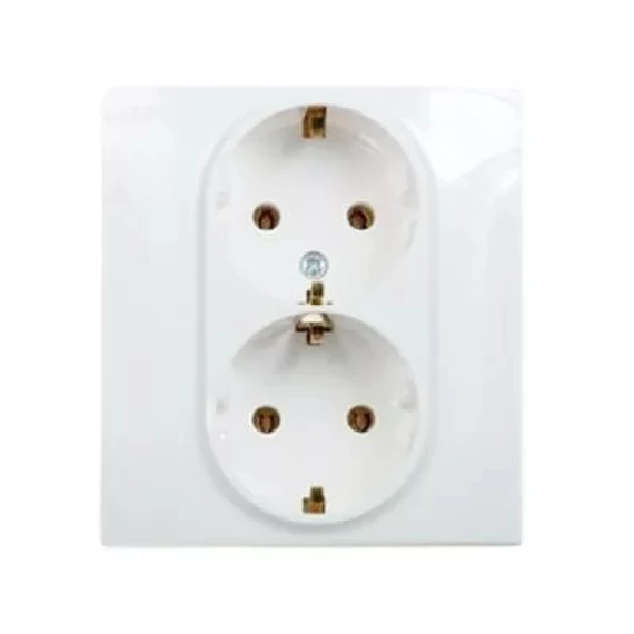 LEGRAND Niloé 2×2P+F csatlakozóaljzat biztonsági zsaluval (csavaros), fehér (764544)