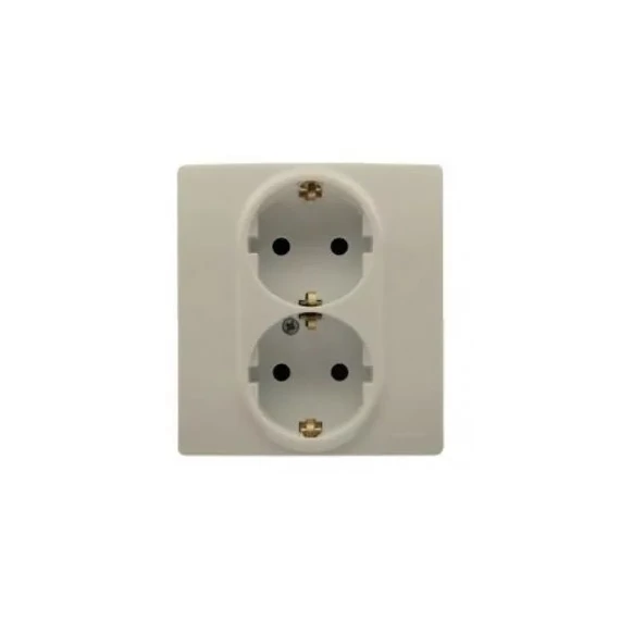 LEGRAND Niloé 2×2P+F csatlakozóaljzat biztonsági zsaluval (csavaros), bézs (764644)