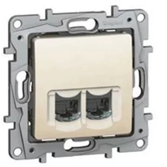 LEGRAND Niloé RJ11 + RJ45 Cat.5 UTP csatlakozóaljzat, bézs (764670)