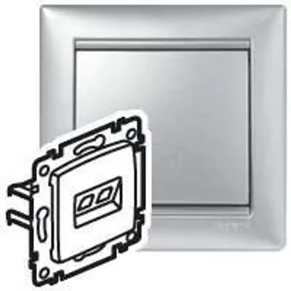 LEGRAND Valena telefoncsatlakozó 2xRJ11 alumínium (770139)