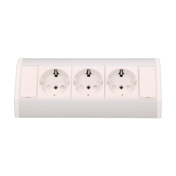 ORNO Sarokba illeszthető asztali elosztó, MINI, 3x(2P+F), FEKETE/EZÜST, SCHUKO, max 3680W (OR-GM-9001W-G(GS))