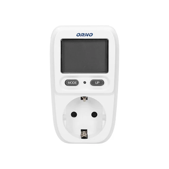 ORNO Digitális teljesítménymérő, LCD kijelző, 0,1W-3680W, 16A, SCHUKO (OR-WAT-419(GS))