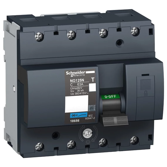 SCHNEIDER ELECTRIC NG125N kismegszakító, 4P, C, 63A (18656)