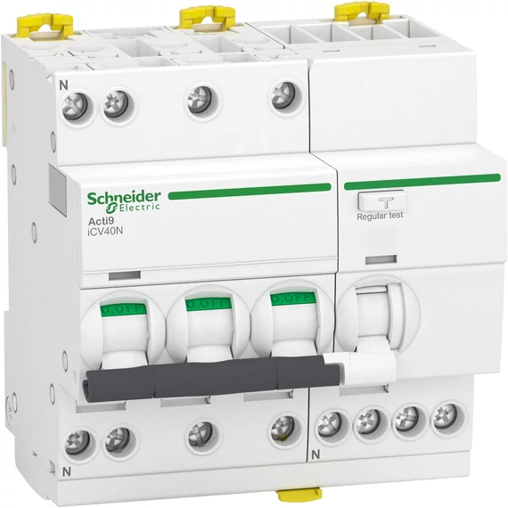 SCHNEIDER ELECTRIC ACTI9 iCV40 áramvédős kismegszakító, A osztály, 3P-N, C, 16A, 30mA (A9DC3716)