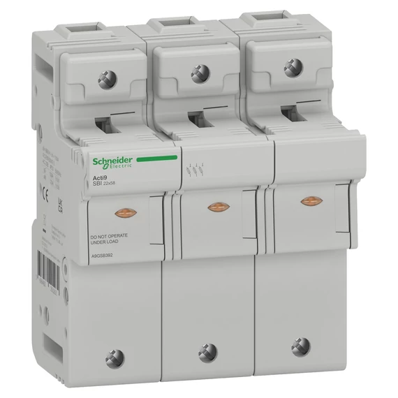 SCHNEIDER ELECTRIC ACTI9 SBI Olvadóbiztosítós szakaszoló, 3P, 22x58mm, 660V-80A, 500V-100A (A9GSB392)