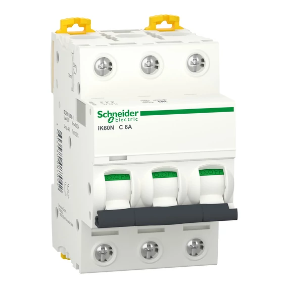SCHNEIDER ELECTRIC ACTI9 iK60N kismegszakító, 3P, C, 6A (A9K24306)