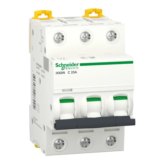 SCHNEIDER ELECTRIC ACTI9 iK60N kismegszakító, 3P, C, 25A (A9K24325)