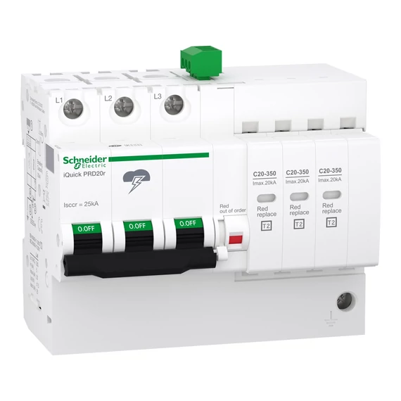 SCHNEIDER ELECTRIC ACTI9 iQuickPRD túlfeszültség-korlátozó, cs.bet. távjelzéssel, 20kA, 3P (A9L16296)