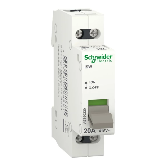 SCHNEIDER ELECTRIC ACTI9 iSW kapcsoló, 2P, 20A, 415V (A9S60220)