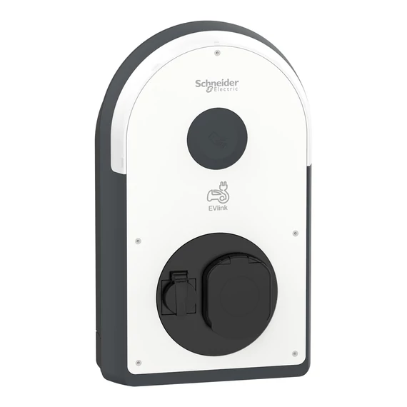 SCHNEIDER ELECTRIC EVlink ProAC töltőállomás 1*32A - 7,4kW - T2S + 6mA RDC-DD védelem + 30mA Asi ÁVK + MNx + MID mérő + TE dugalj (EVB3S07N4EAM)