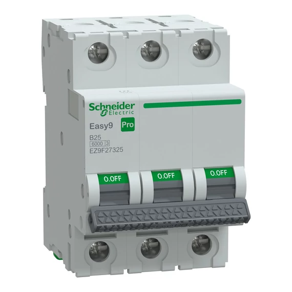SCHNEIDER ELECTRIC EASY9 PRO Kismegszakító, 3P, B, 25A, 6kA (EZ9F27325)