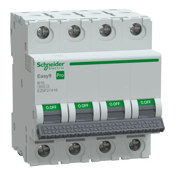 SCHNEIDER ELECTRIC EASY9 PRO Kismegszakító, 4P, B, 16A, 6kA (EZ9F27416)