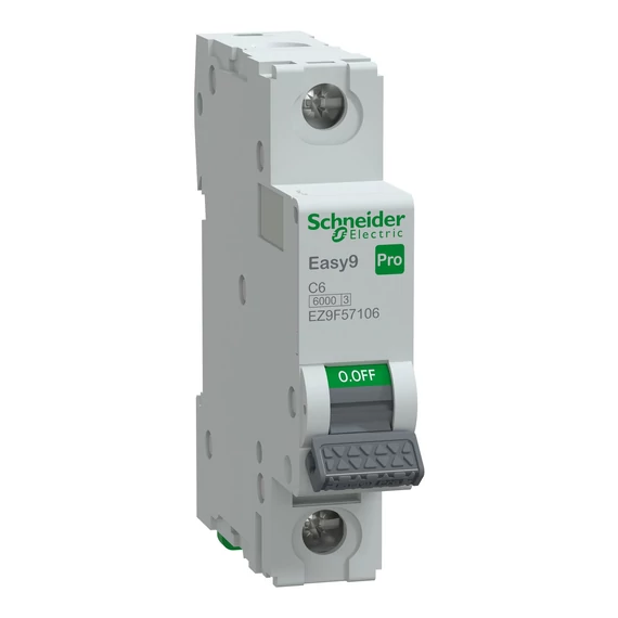 SCHNEIDER ELECTRIC EASY9 PRO Kismegszakító, 1P, C, 6A, 6kA (EZ9F57106)