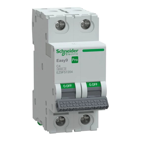 SCHNEIDER ELECTRIC EASY9 PRO Kismegszakító, 2P, C, 4A, 6kA (EZ9F57204)