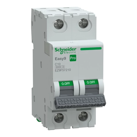 SCHNEIDER ELECTRIC EASY9 PRO Kismegszakító, 2P, C, 10A, 6kA (EZ9F57210)