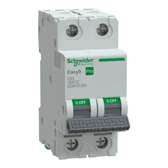 SCHNEIDER ELECTRIC EASY9 PRO Kismegszakító, 2P, C, 63A, 6kA (EZ9F57263)