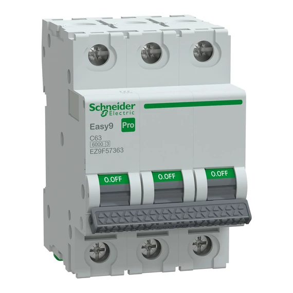 SCHNEIDER ELECTRIC EASY9 PRO Kismegszakító, 3P, C, 63A, 6kA (EZ9F57363)