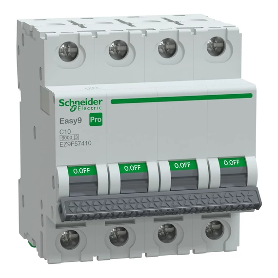SCHNEIDER ELECTRIC EASY9 PRO Kismegszakító, 4P, C, 10A, 6kA (EZ9F57410)